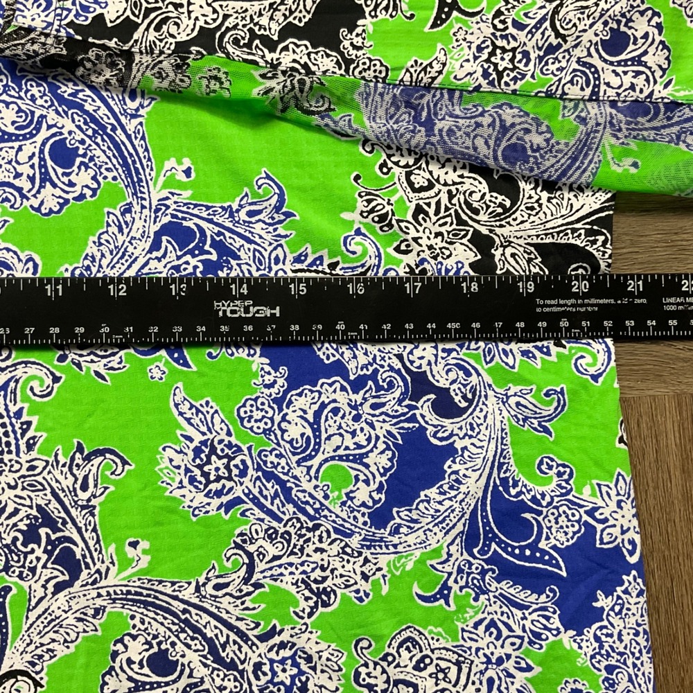 IBKUL Paisley Long Sleeve Quarter Zip Golf Shirt Womens XL Green Blue UPF50 - Picture 7 of 8